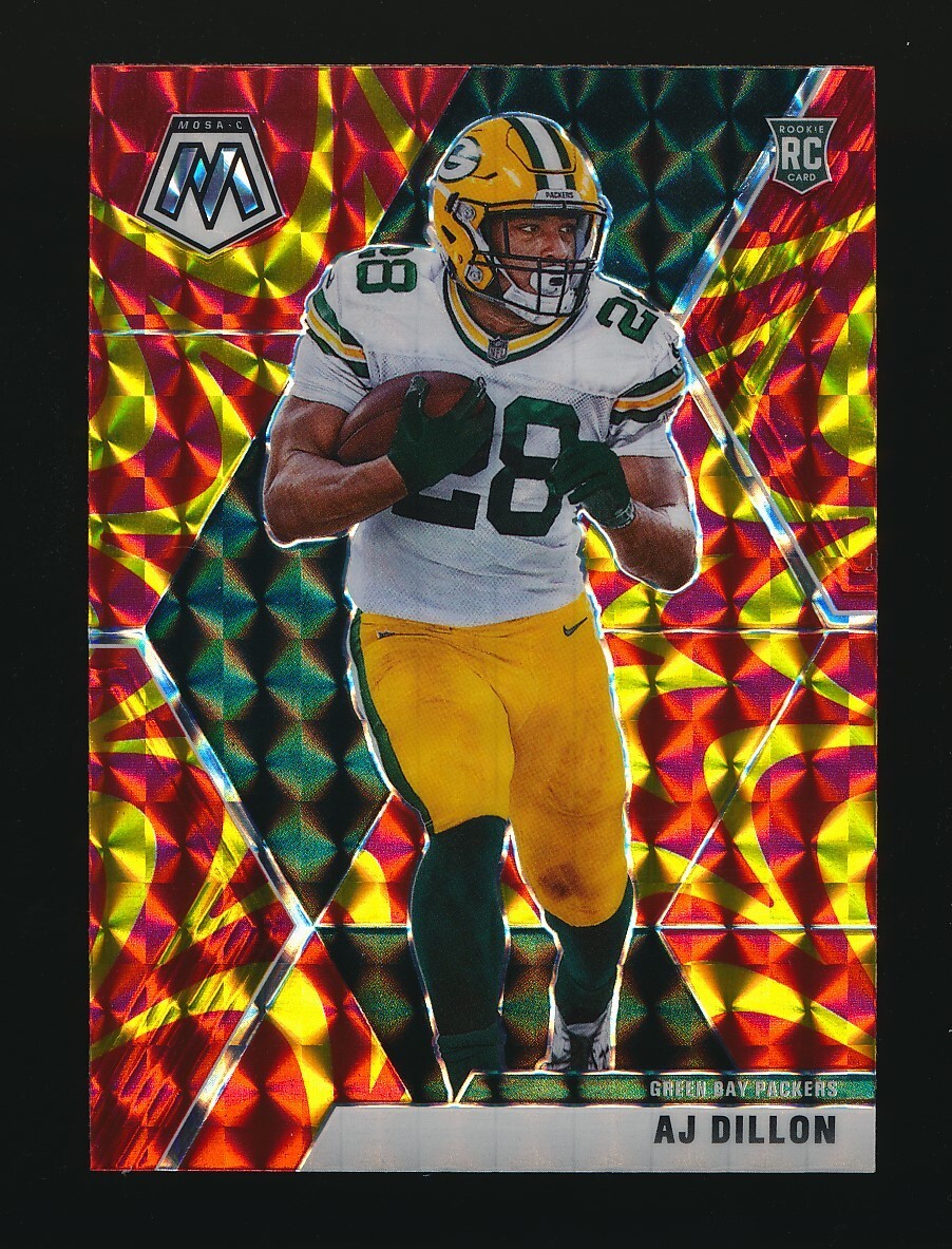 2020 Panini Mosaic Orange Reactive Prizm AJ Dillon #226 Rookie RC Packers