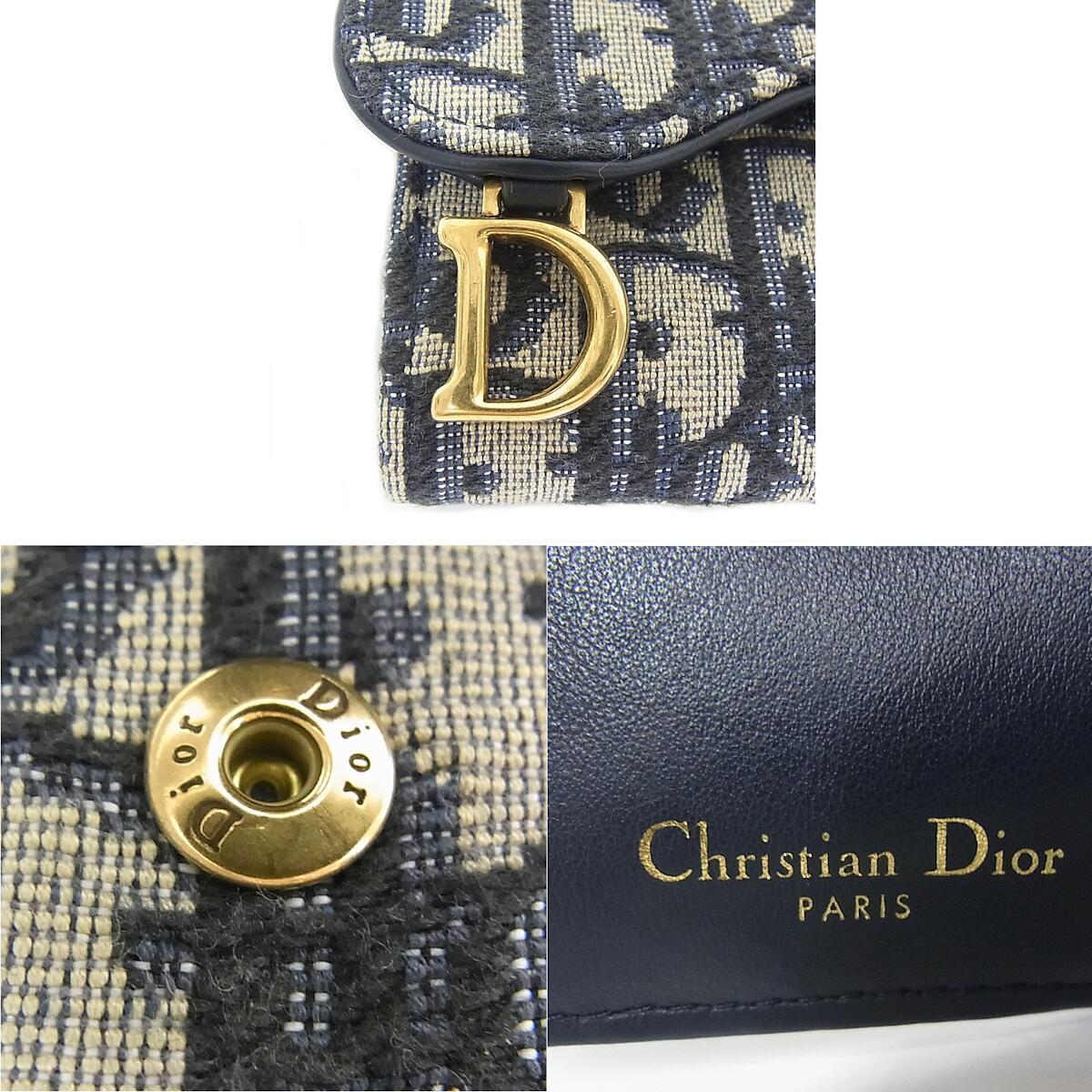 Christian DIOR Trifold Wallet Saddle Lotus Wallet Compact