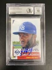 Randy Arozarena SIGNED OFFICIAL Topps Living ROOKIE CARD BECKETT 10