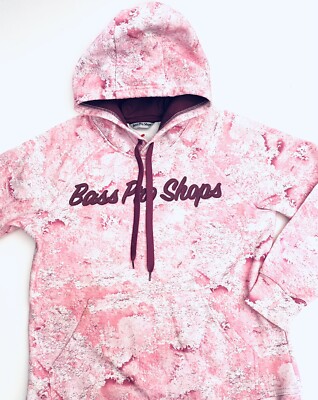Bass Pro Shop Hooded Sweatshirt Men's Small Pink Camouflage Hoodie