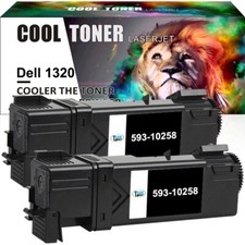 2x Schwarz TONER Compatibel with DELL 1320 593-10258 1320C 1320CN PATRONE