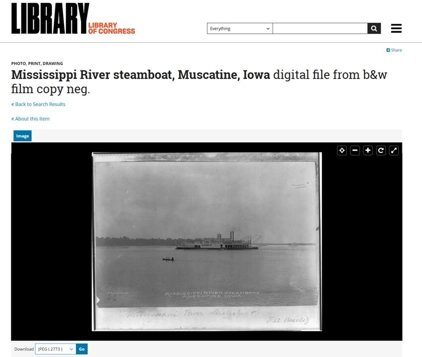 MISSISSIPPI RIVER STEAMBOAT. MUSCATINE, IA. 1906 LoCONGRESS Postcard