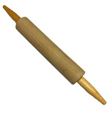 Vintage Solid Wood One Piece 19  Rolling Pin Rustic Farmhouse Kitchen