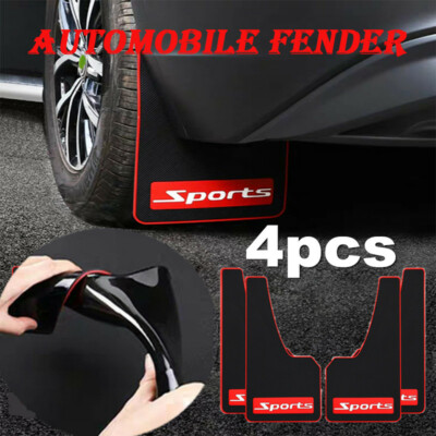 Black Rubber Sports Mudguard Set Of Mud Flaps Splash Guards