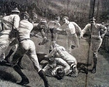 19th Century FOOTBALL GAME Illustration by A. B. Frost 1881 Harper's Weekly News