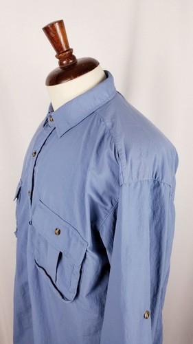 Walls Cypress Cove Men's XL L/S Button Front Vented Fishing Shirt Blue Nylon EUC - Afbeelding 5 van 8