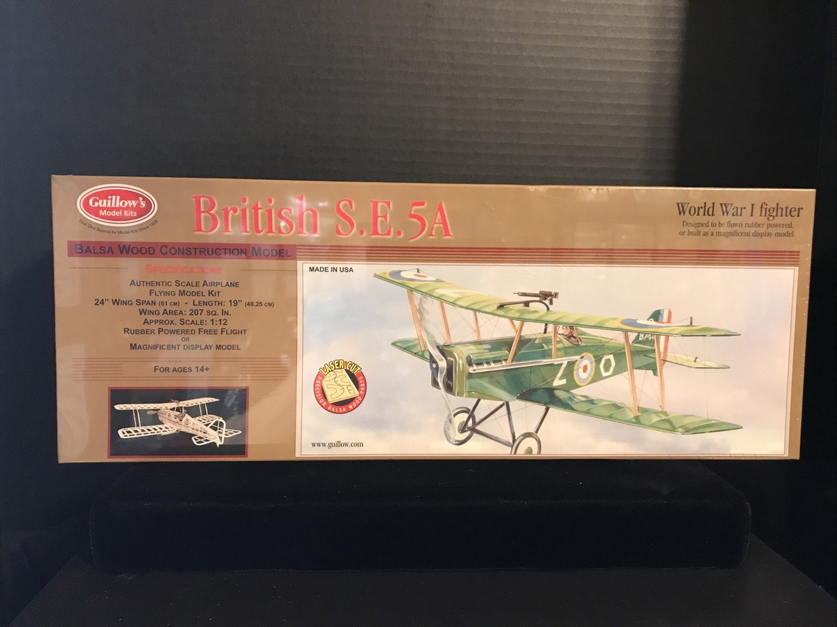 GUILLOWS 202 BRITISH S. E. 5A BALSA FLYING MODEL KIT-NIB-1:12