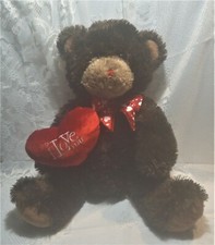 Dan Dee Collectors Choice I Love You 18-19" Dark Brown Bear Stuffed Animal