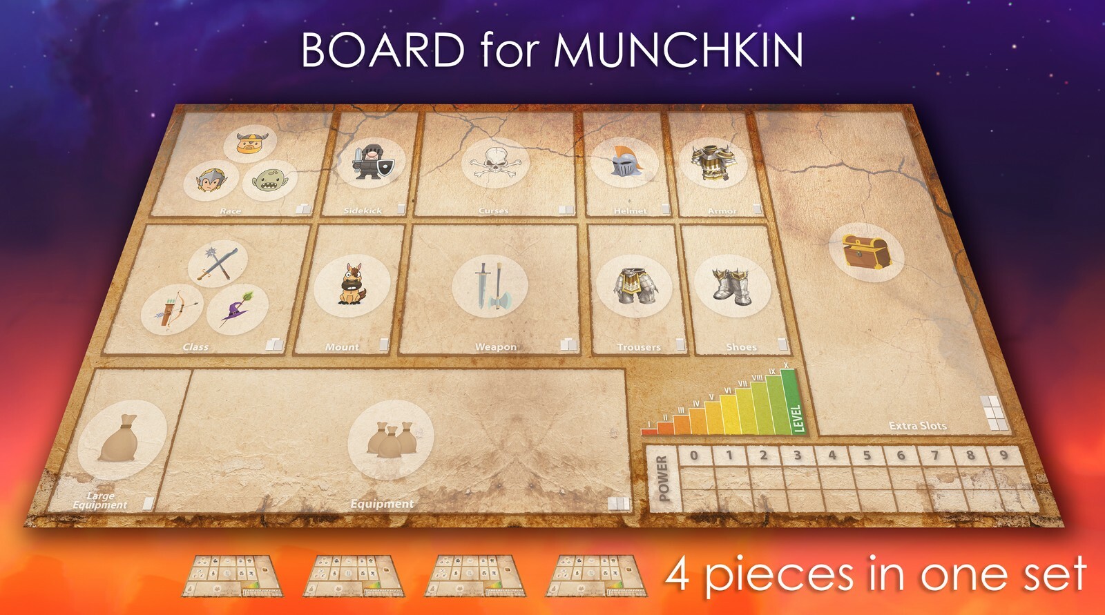 MUNCHKIN GAME BOARD GAMEBOARD LCG CCG PLAYMAT LIVING CARD GAME 4x ...