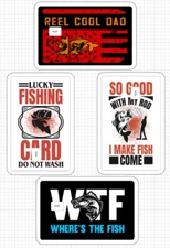 Fishing Credit Debit ATM Card Skin Stickers Dad Father Fish Reel Bass Pole Ocean