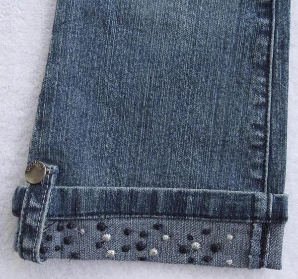 Pantalones de mezclilla azules para niñas Bongo nuevos con etiquetas con negro y plata (talla 2 niño pequeño) NUEVO Foto 4 de 4