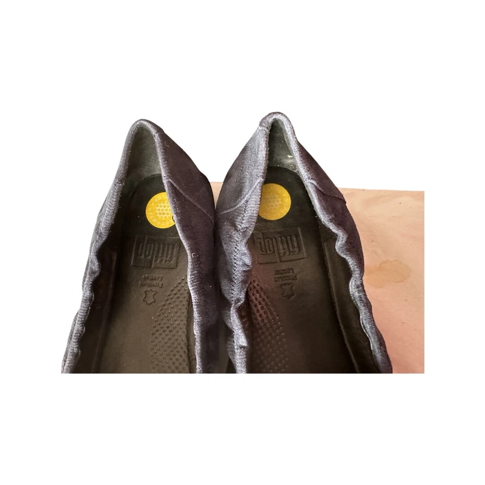Mocasín Fitflop Mujer Azul Marino Zapatilla Premium Gamuza Cuero Cuña Baja Talla 11M Foto 4 de 4