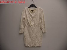 NWT - Stain, Express Women's Cream Pleat Front Sweatshirt Dress, Size L 29665297