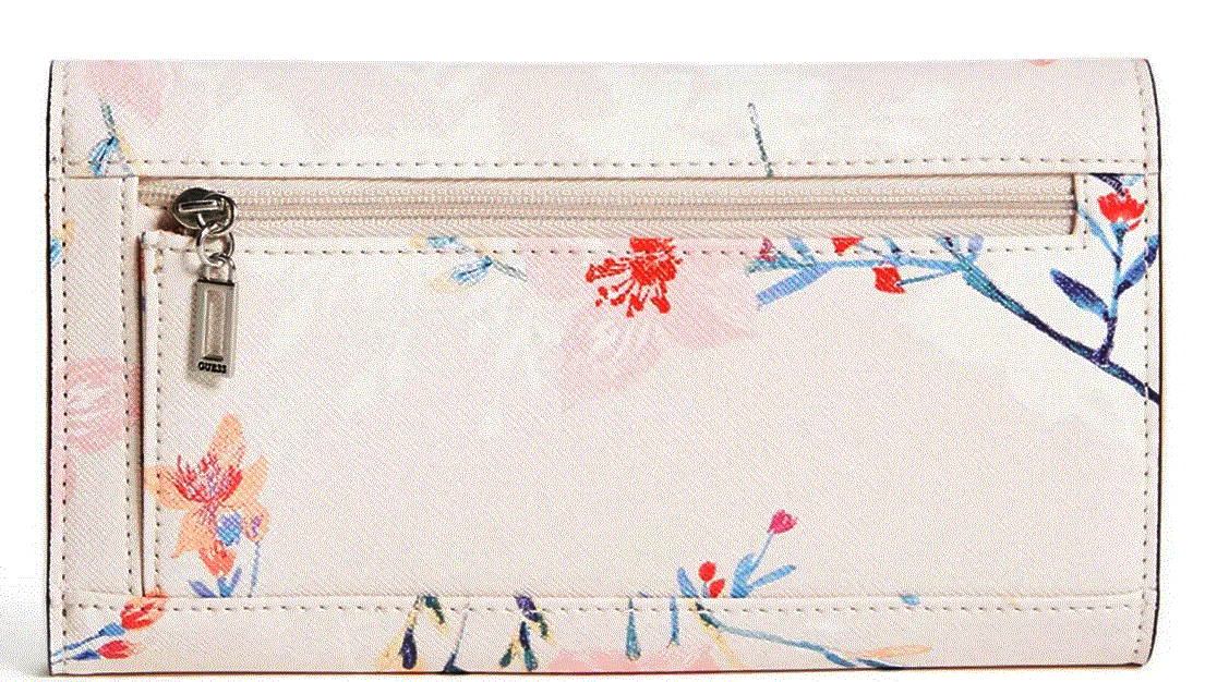 NEW Guess Women's Leona Blush Pink Floral Print Trifold Wallet Clutch Bag NEW Guess Women's Leona Blush Pink Floral Print Trifold Wallet Clutch Bag