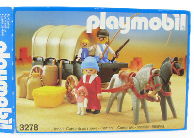 PLAYMOBIL 3278 V2 Planwagen in OVP Box 1988 Western Cowboy Kutsche