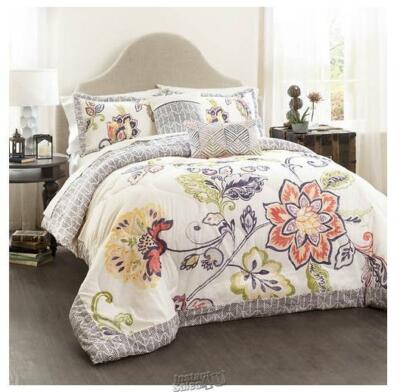 Lush Décor - Aster Quilt 5-Piece Comforter Set Full Queen 