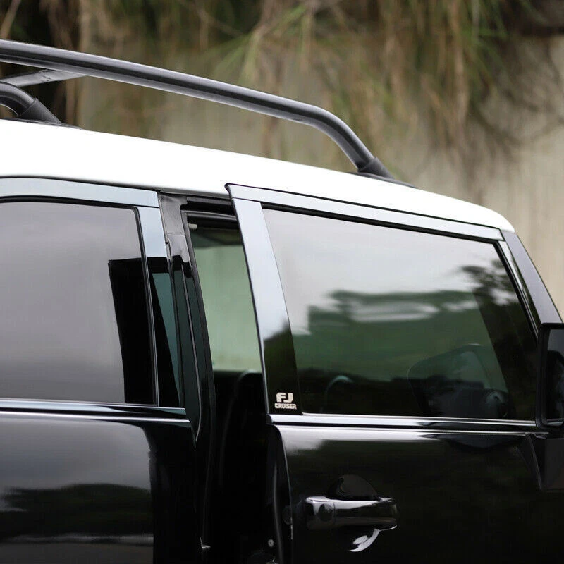 Black steel Car Window Frame Sill Trim Cover For Toyota FJ Cruiser 2007-2014 Foto 4 de 4