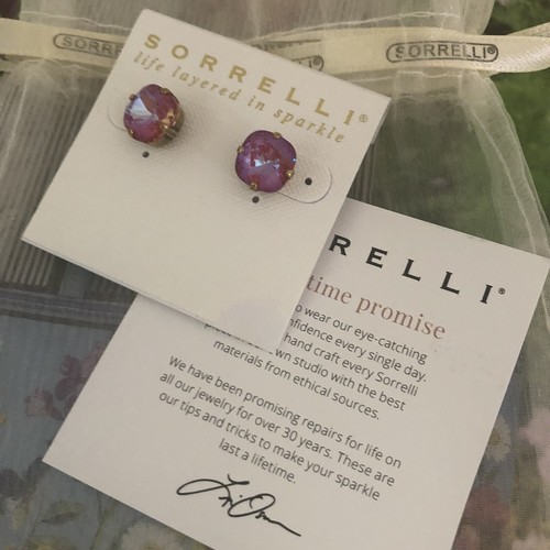 Sorrelli DUCHESS - Halcyon Stud Pink Earrings Style EDH25AGDCS - Picture 2 of 8