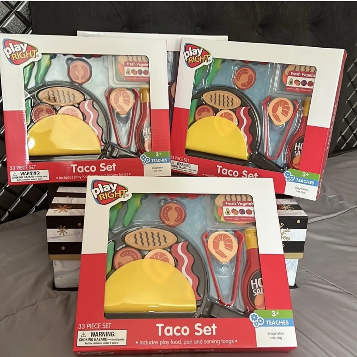  Play Food Set for Kids Mexican Taco Pretend Play Kitchen Toy  for Toddlers with Skillet and Realistic Food Accessories 21 Pieces Ages 3 4  5 6 7 8 : Toys & Games