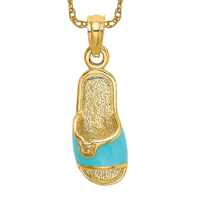 SAOLA Collana ciabatta estiva acqua in oro giallo massiccio 14 kt