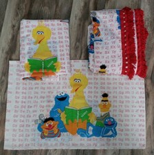 Sesame Street Muppets Alphabet Sheet 1 Pillow Case and Cover 3 Piece Vintage