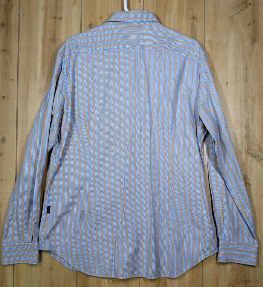 Camisa de Vestir Corneliani ID Collection Algodón Rayas Para Hombre 17.5 44 Hecha en Italia Foto 4 de 4
