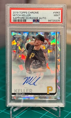 2019 Topps Chrome Sapphire Rookie Auto Mitch Keller #CSA-MKE Pirates PSA 9
