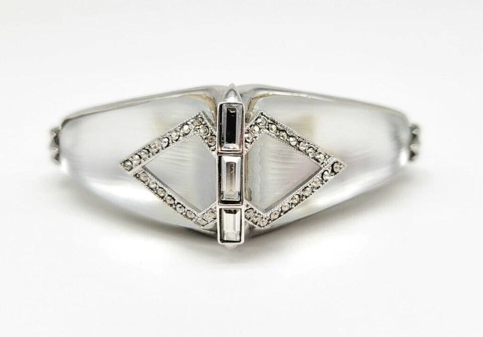 Alexis Bittar прозрачный бриллиант Swarovski кристалл ар-деко на петлях браслет