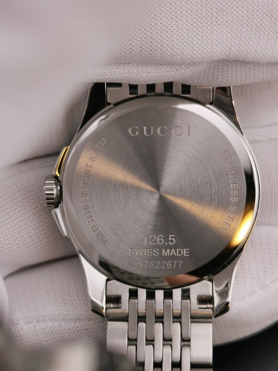 Gucci Watch 126.5 Quartz Yellow Gold Unisex 33mm No Scratches 1140