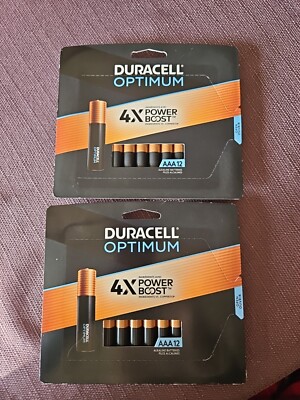 Duracell Optimum AAA Batteries with 4X Power Boost, 2 NEW 12 Count Pack
