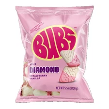 Bubs Sour Diamonds Strawberry Vanilla Flavor 5.5oz Bag Authentic Swedish Candy