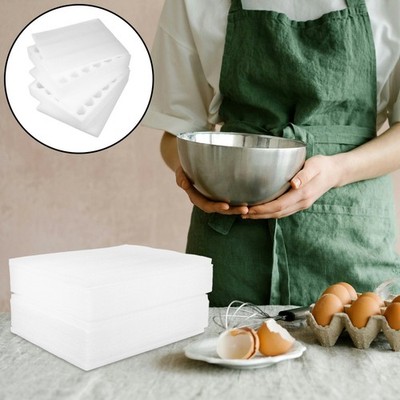 1 Set Durable Foam Egg Protector Box White for Home Egg Storage and Transport