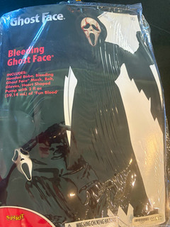 Spirit Halloween Bleeding Ghost Face Scream Child Costume Small 4 6 Mask Hooded