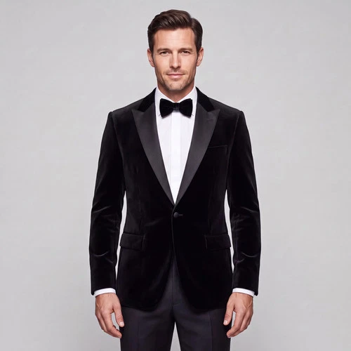 Joseph Michael Men's Stretch Slim Fit Velvet Blazer - product listing photo