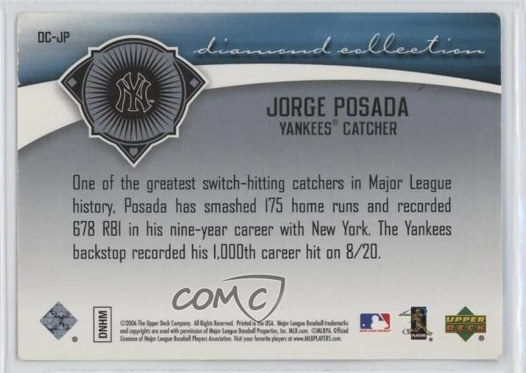 2006 Upper Deck Diamond Collection Jorge Posada #DC-JP - Image 2 of 2