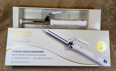 Hot Tools Pro Artist White Gold 1'' Digital Salon Curling Iron NEW IN BOX