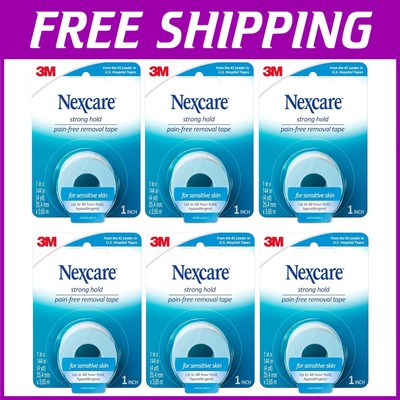 Skin-Friendly Tape, 1in x 4yd, Pain-Free Removal, 6 Rolls