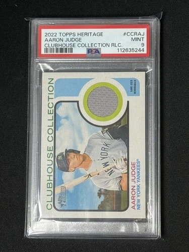 10 Aaron Judge 2022 Topps Heritage Clubhouse Collection Relics PSA 9 Yankees
