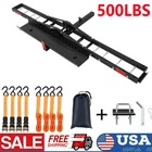 Motorcycle Hitch Carrier Scooter Dirt Bike Hitch Mount 500LBS Rack Ramp Black
