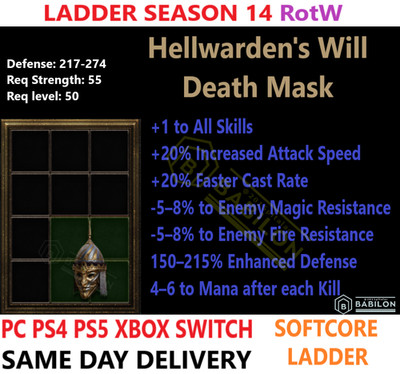  PC PS4 PS5 XBOX SWITCH LD Hellwarden's Will RotW DIABLO 2 RESURRECTED ITEMS D2R