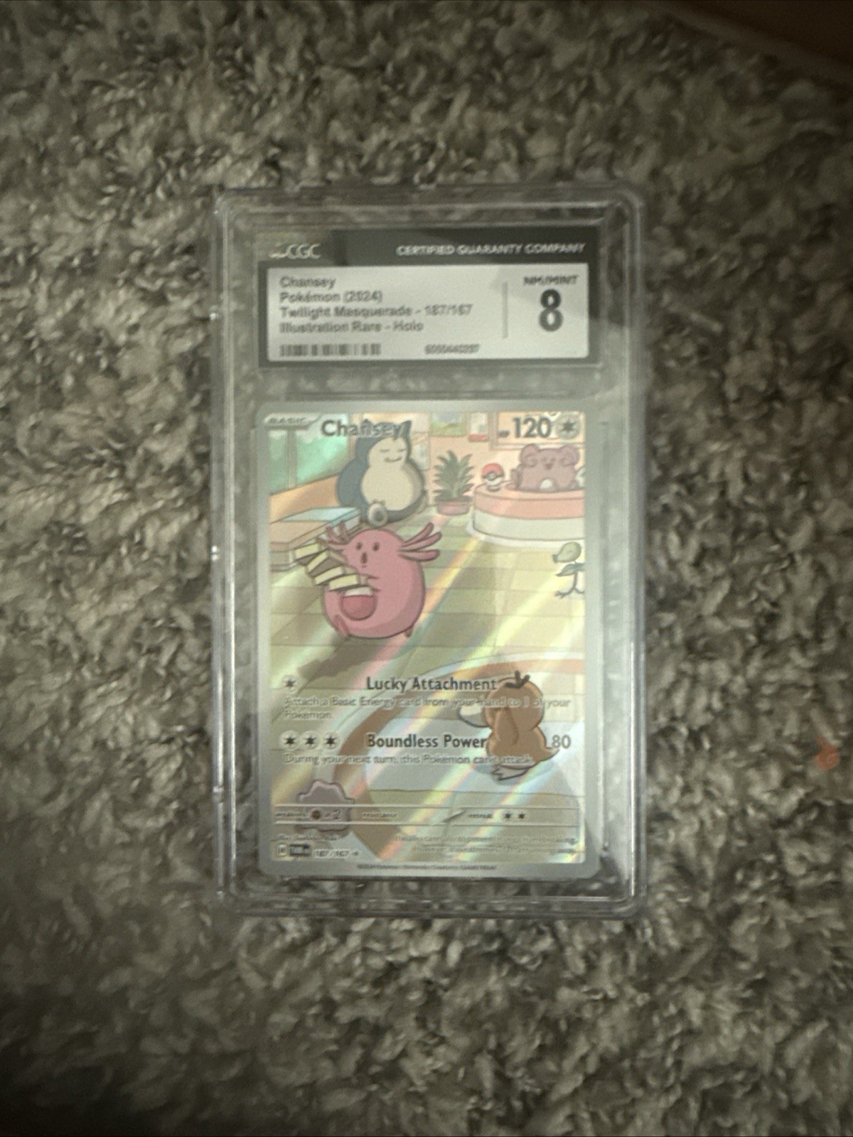 POKEMON 2024 CHANSEY 187/167 TWILIGHT MASQUERADE IR CGC 8 MINT
