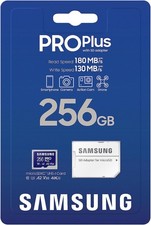 Samsung PRO Plus 256GB microSDXC UHS-I U3 A2 V30 Card w/ SD Adapter