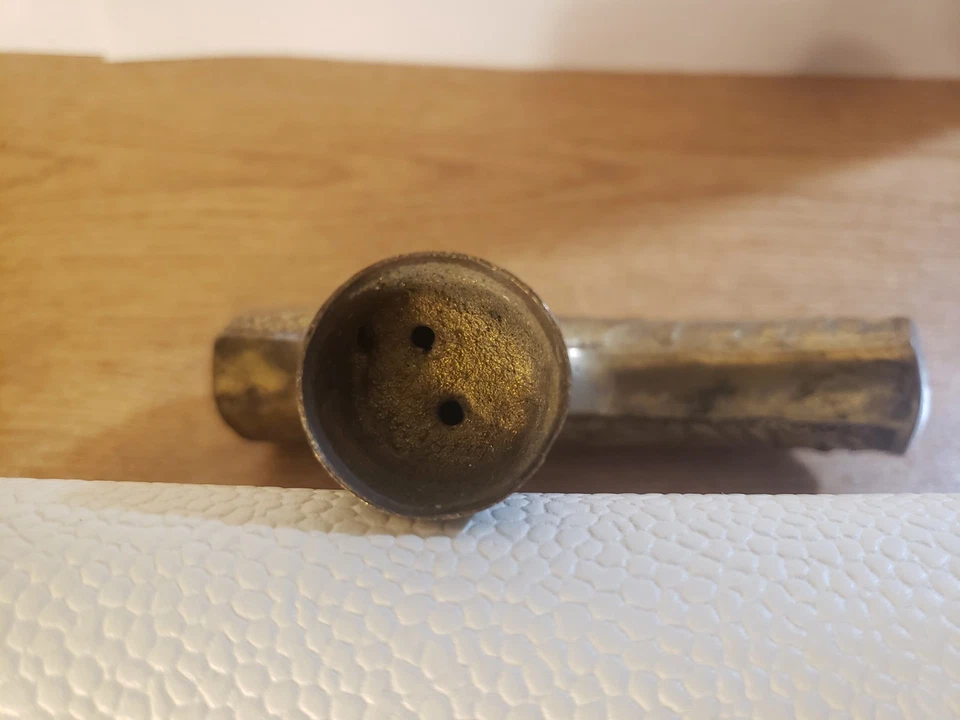 Antiguo bastón de latón mango tapa caña Foto 4 de 4