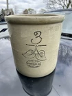 Antique Red Wing 3 gallon Black Ink Stoneware Crock elephant ear