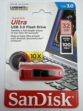 SanDisk Ultra 32GB USB 3.0 Flash Drive High Speed Thumb Memory Stick NIP New