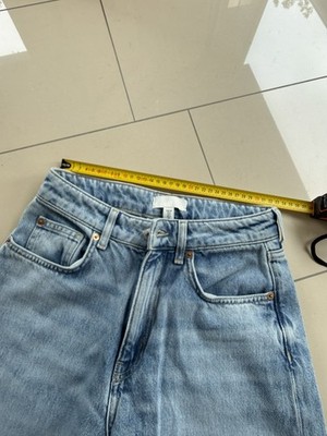 H&M JEANS 38(36) WIDE LEG  / BLAU HIGH WAIST  TAILLE SCHMAL  