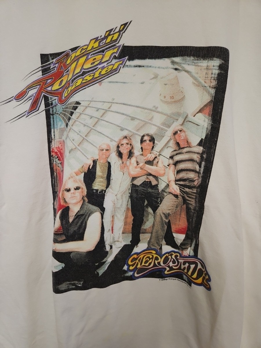 Vtg Disney World T-Shirt Aerosmith Rockin' Roller Coaster MGM