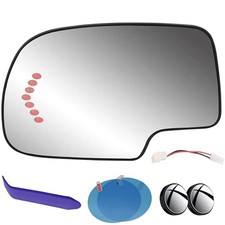 Driver Side Mirror Glass Compatible with Silverado, Sierra, Yukon, Tahoe,