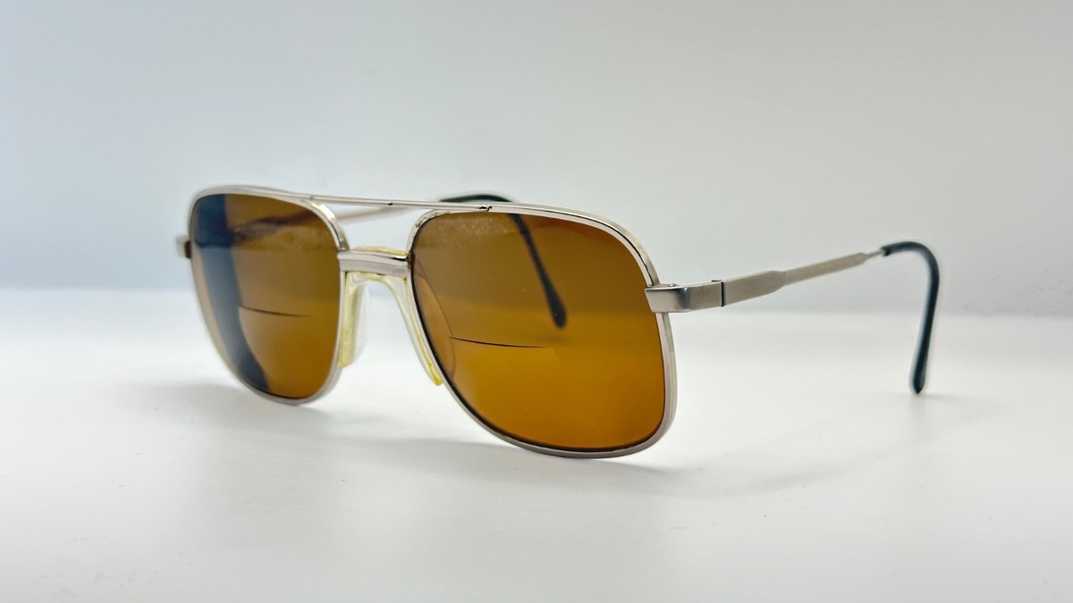 Vintage Luxottica Ricardo Gunmetal Pilot Metal Sunglasses FRAMES ONLY Italy View 2
