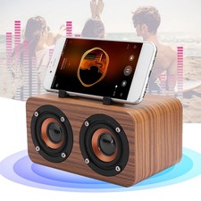 Grain De Bois Retro Wooden Wireless BT Speaker Portable Music Player For Mobile